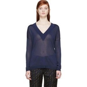 RAG & BONE 'Yvette' V-Neck Knit Sweater (Navy)